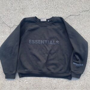 Essentials Black Crewneck Sweater